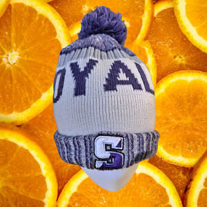 New Era Royals Blue and‎ White Pom Pom Knit Hat